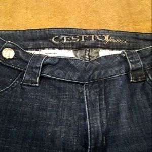 EnJean Moto Biker Skinny Denim Crystal Buttons